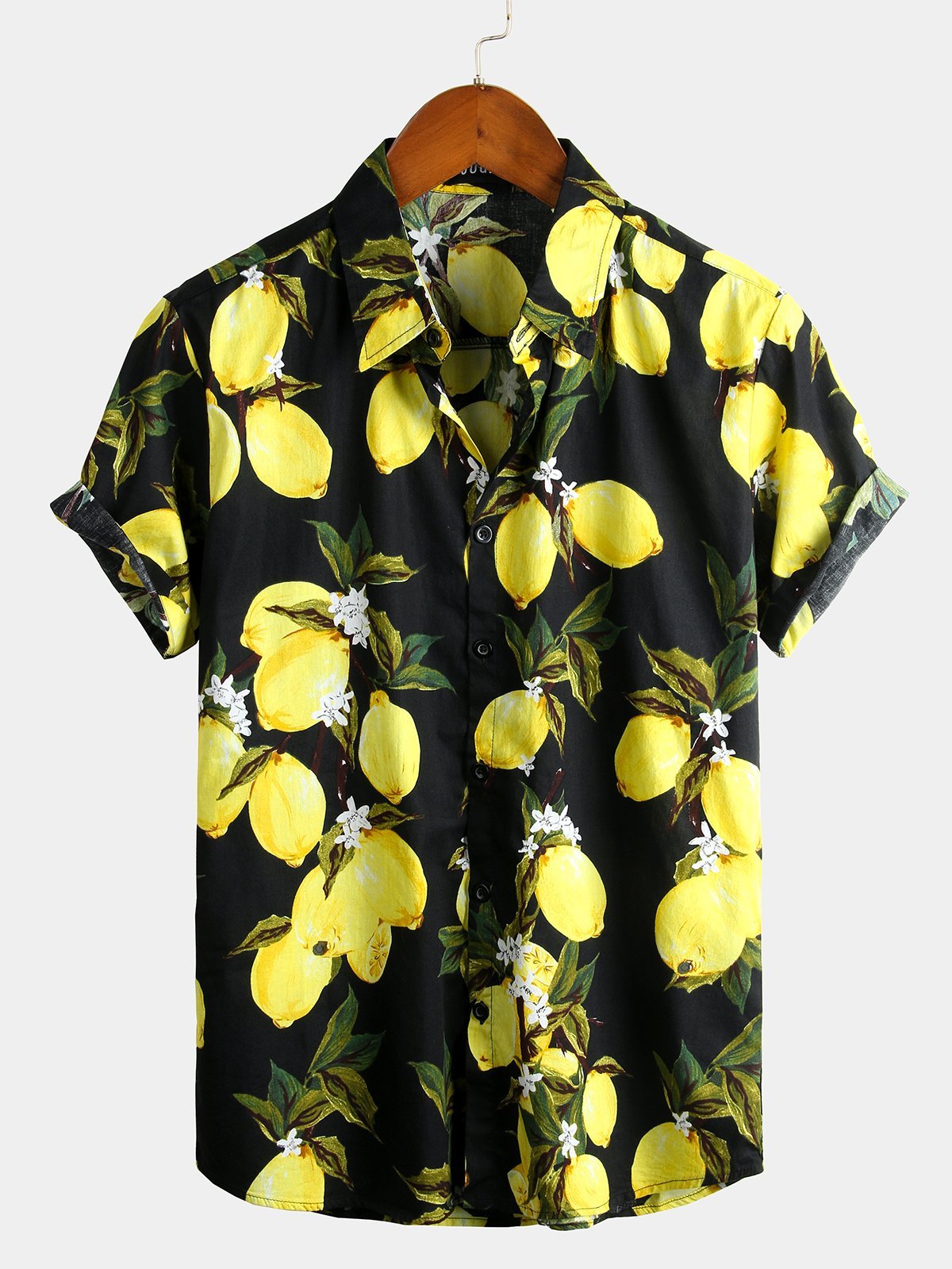 Ethan Shirt - Tropical Lemon Print Hawaiian Shirt