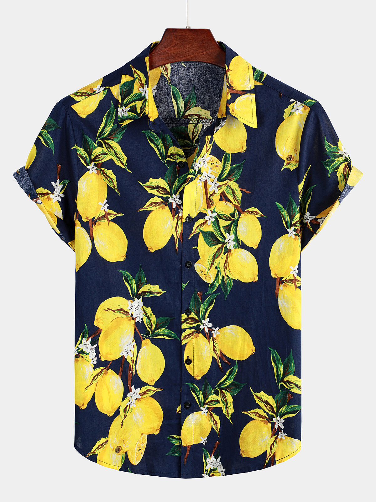 Ethan Shirt - Tropical Lemon Print Hawaiian Shirt