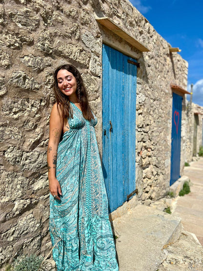 BOHO LARGO COLECCIÓN – Women's Long Boho Dress (Silk-Blend, Lightweight)