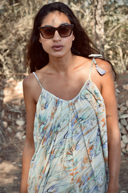 BOHO HORIZONTE – Women's Long Boho Dress (Silk-Feel Polyester, Lightweight)