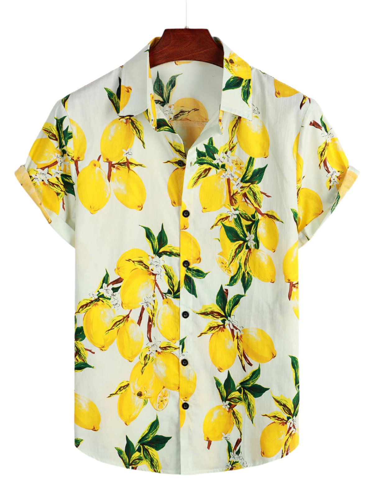 Ethan Shirt - Tropical Lemon Print Hawaiian Shirt