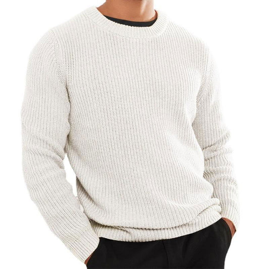 Liam – Men's Round Neck Solid Knit Sweater - Jack Sydney