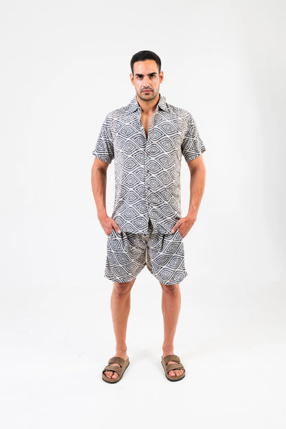 BOHO SAARI – Men's Short-Sleeve Rayon Set (Bohemian Print, S–3XL)